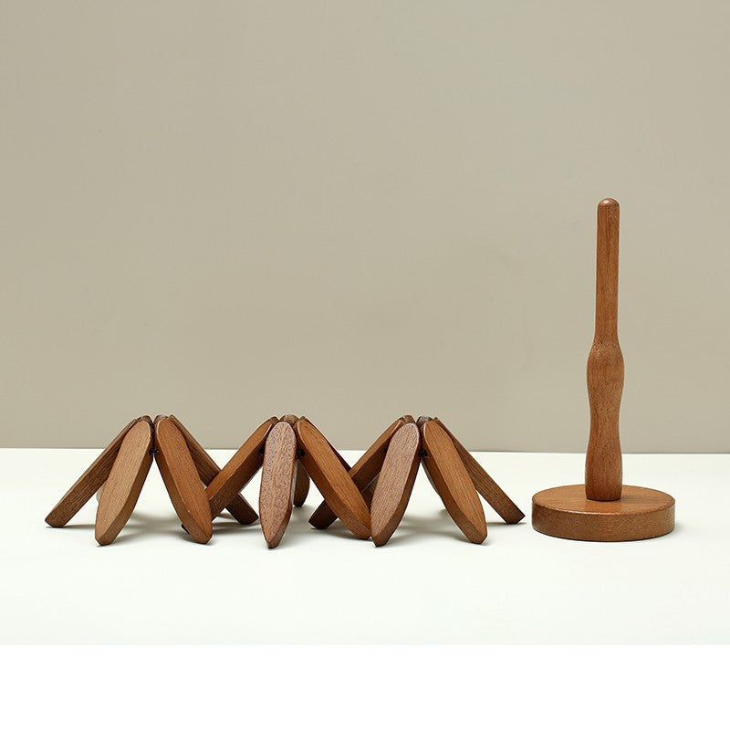 Kit com 4 Porta Copos de Bambu - Design Árvore - Suporte para Xícaras e Canecas