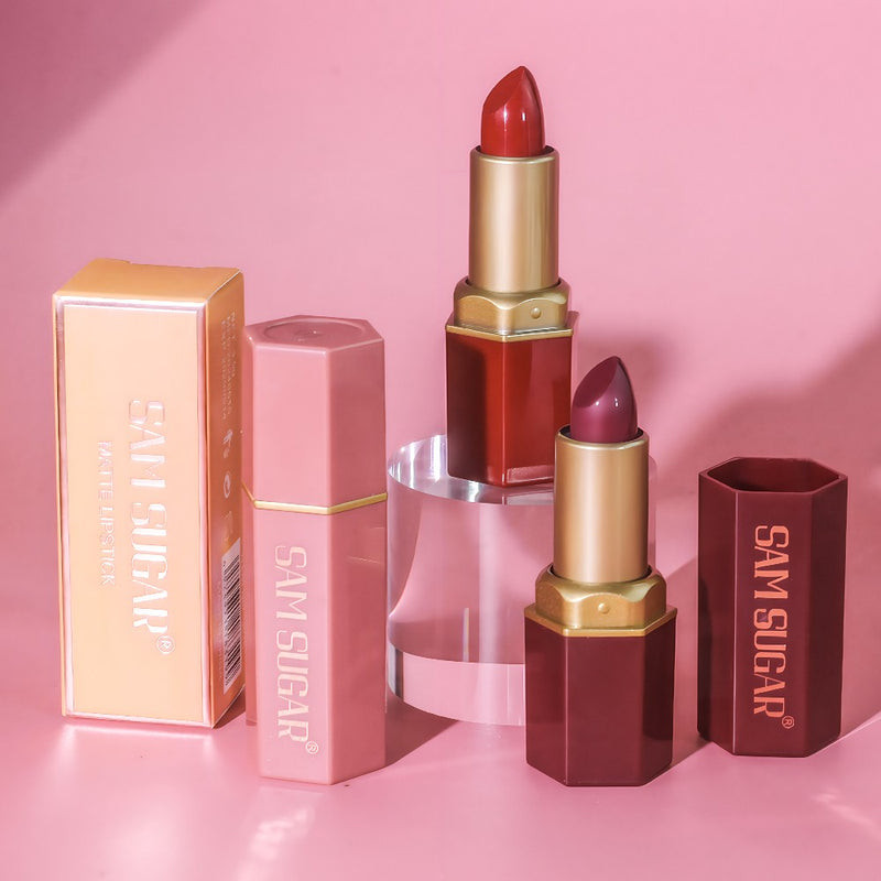 Batom Matte SAM SUGAR - 6 Cores, Longa Duração e à Prova d'Água