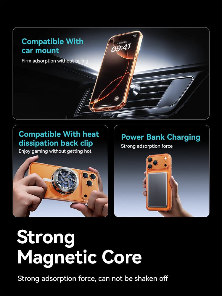 Capinha Magnética Transparente para iPhone 16/17 Pro Max - Anti-Amarelamento - Compatível com Carregador Sem Fio