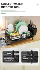 Escorredor de Pratos com Bandeja Coletora - Suporte para Louças e Talheres com Sistema de Drenagem