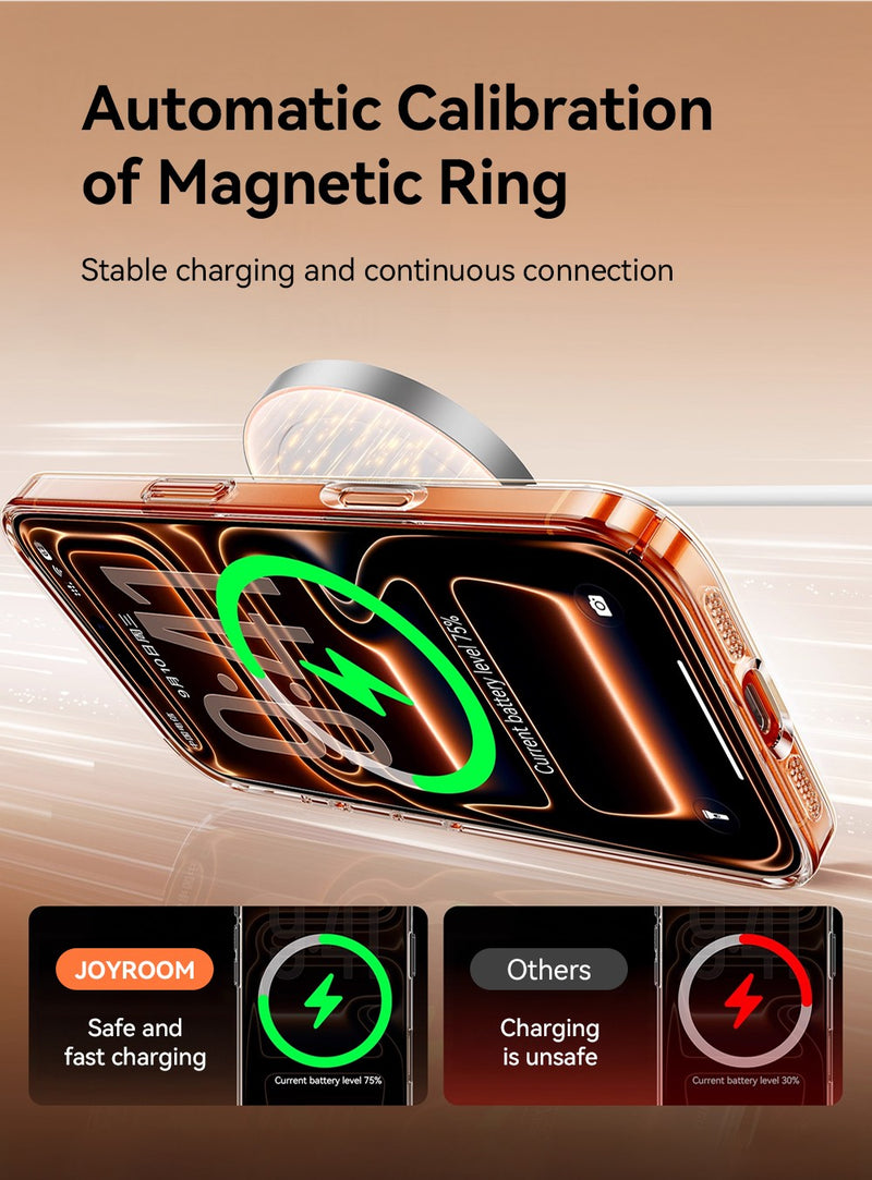 Capinha Magnética Transparente para iPhone 16/17 Pro Max - Anti-Amarelamento - Compatível com Carregador Sem Fio