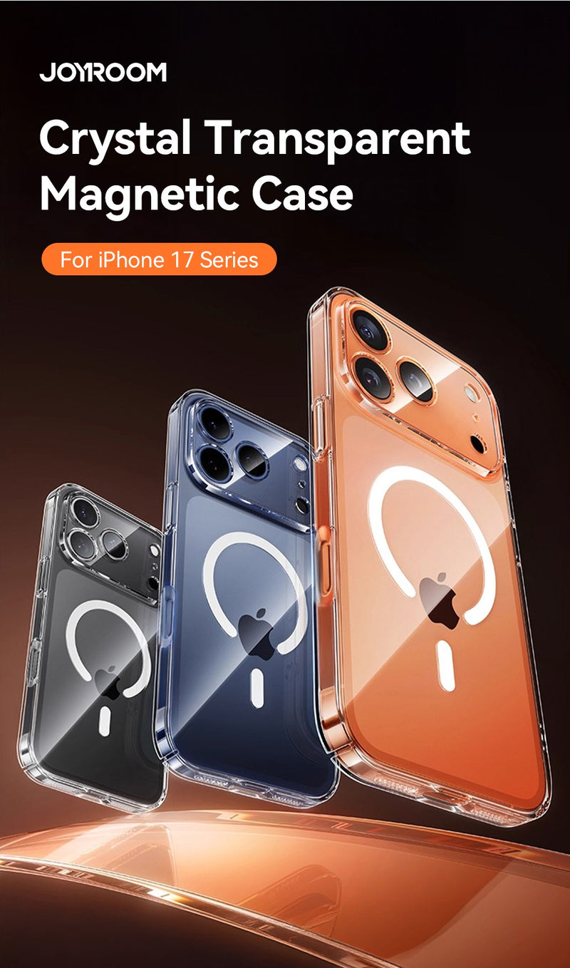 Capinha Magnética Transparente para iPhone 16/17 Pro Max - Anti-Amarelamento - Compatível com Carregador Sem Fio