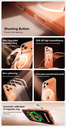 Capinha Magnética Transparente para iPhone 16/17 Pro Max - Anti-Amarelamento - Compatível com Carregador Sem Fio