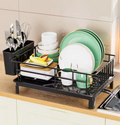 Escorredor de Pratos com Bandeja Coletora - Suporte para Louças e Talheres com Sistema de Drenagem